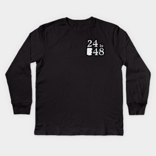 White 24in48 Logo (single color) Kids Long Sleeve T-Shirt